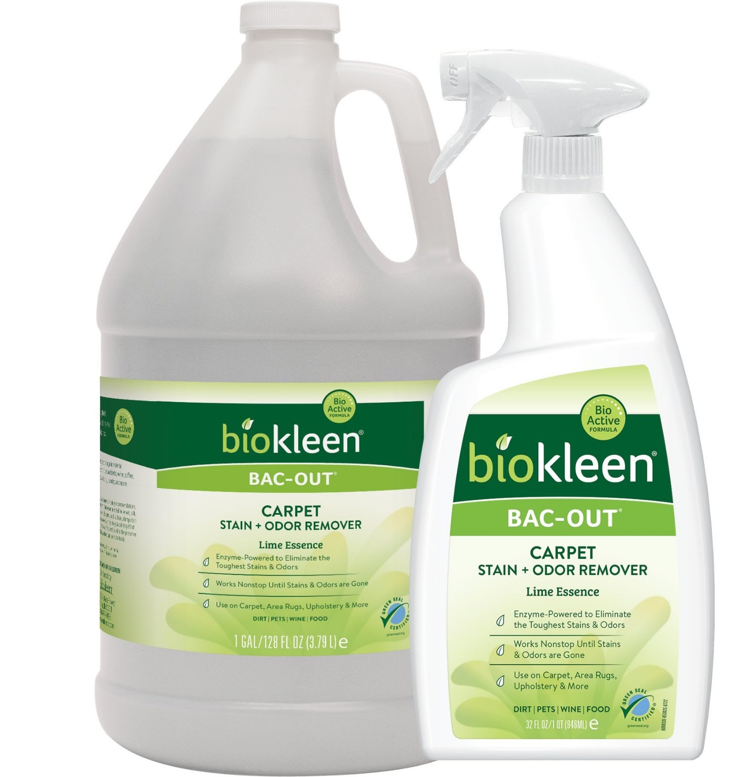 Enzymatic Stain Remover for Carpet & Clothes – 32oz & Gallon Refill, Eco-Friendl