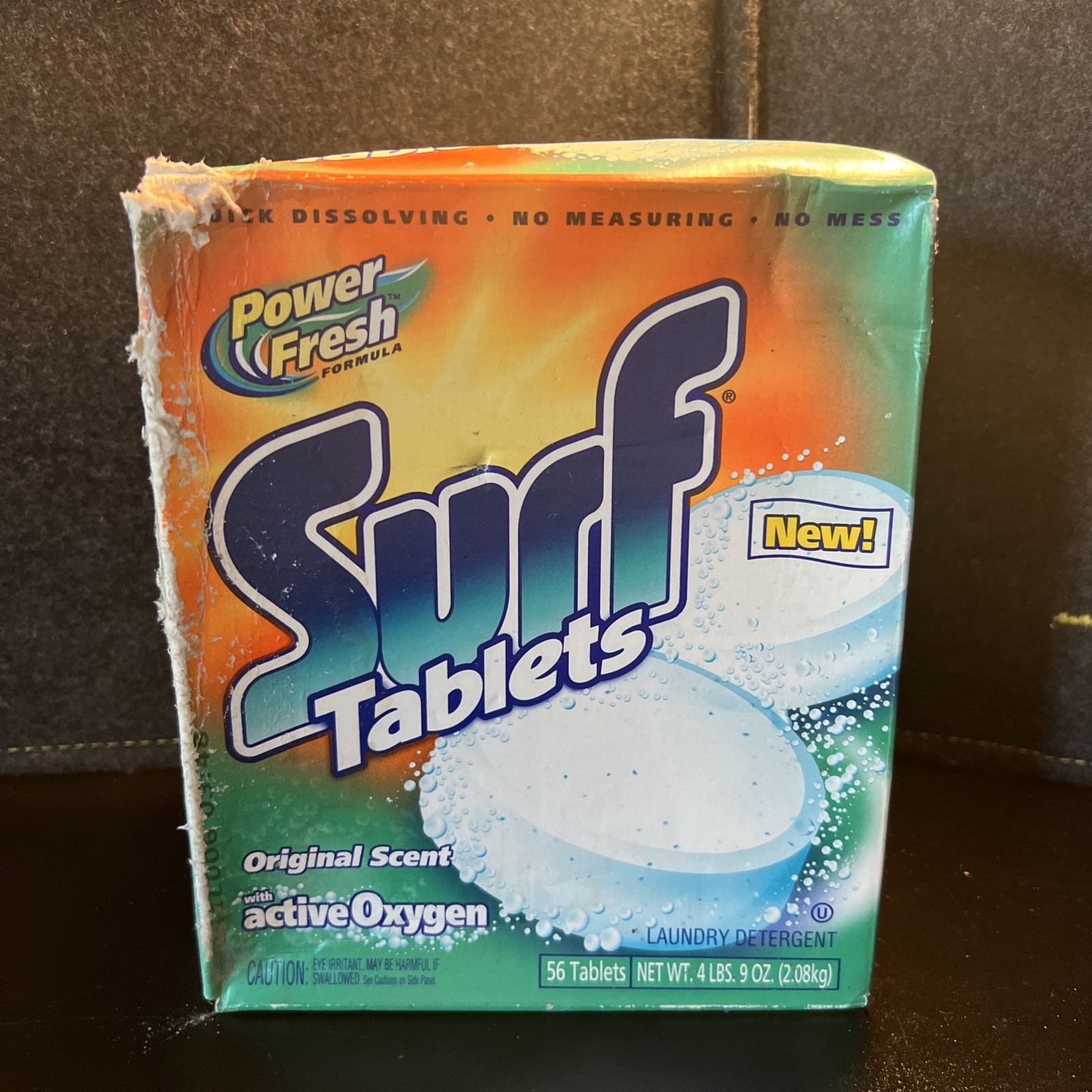 SURF Tablets Original Power Fresh Laundry Detergent Box Prop Soap VTG 2001 Y2K