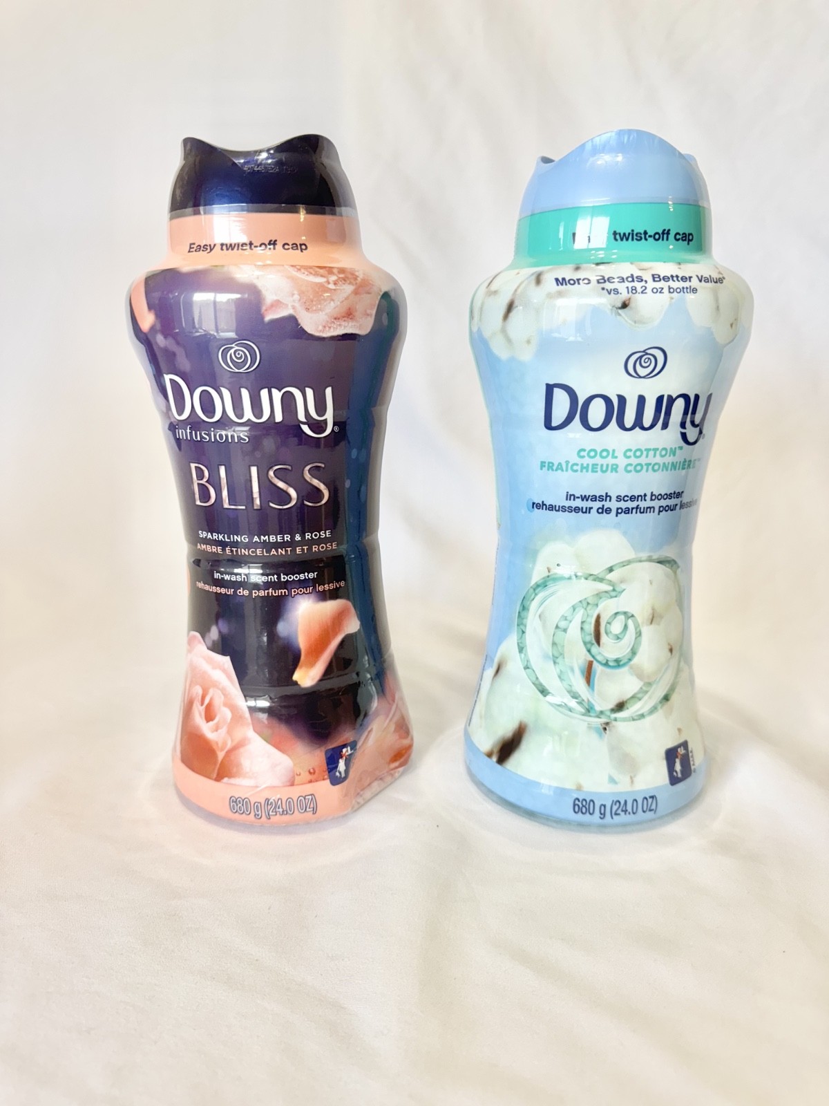 24 oz Downy Infusions Granules Sparking Amber & Rose/ Cool Cotton In-Wash Beads