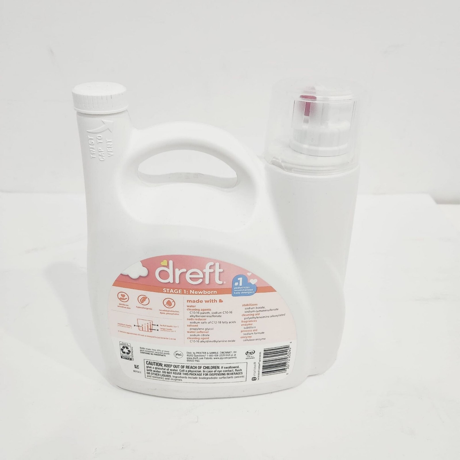 Dreft Stage1Newborn Baby Liquid Laundry Detergent 89 loads 128 fl oz