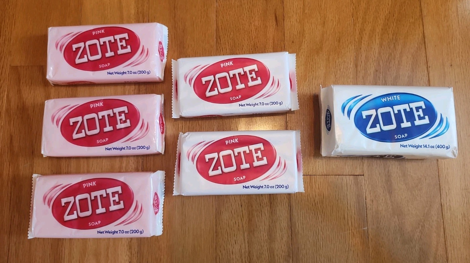 Zote Laundry Soap Bar Pink 5 Bars 7.0 Ounce Each & 1 Bar White 14.1 Oz
