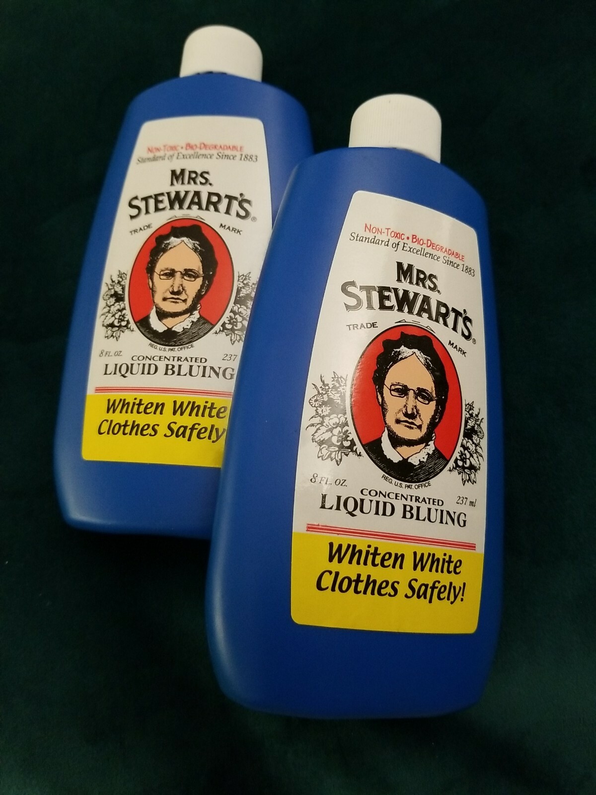 2 Mrs. Stewart’s Concentrated Liquid Bluing 8 fl oz Whiten Clothes & Pets safely