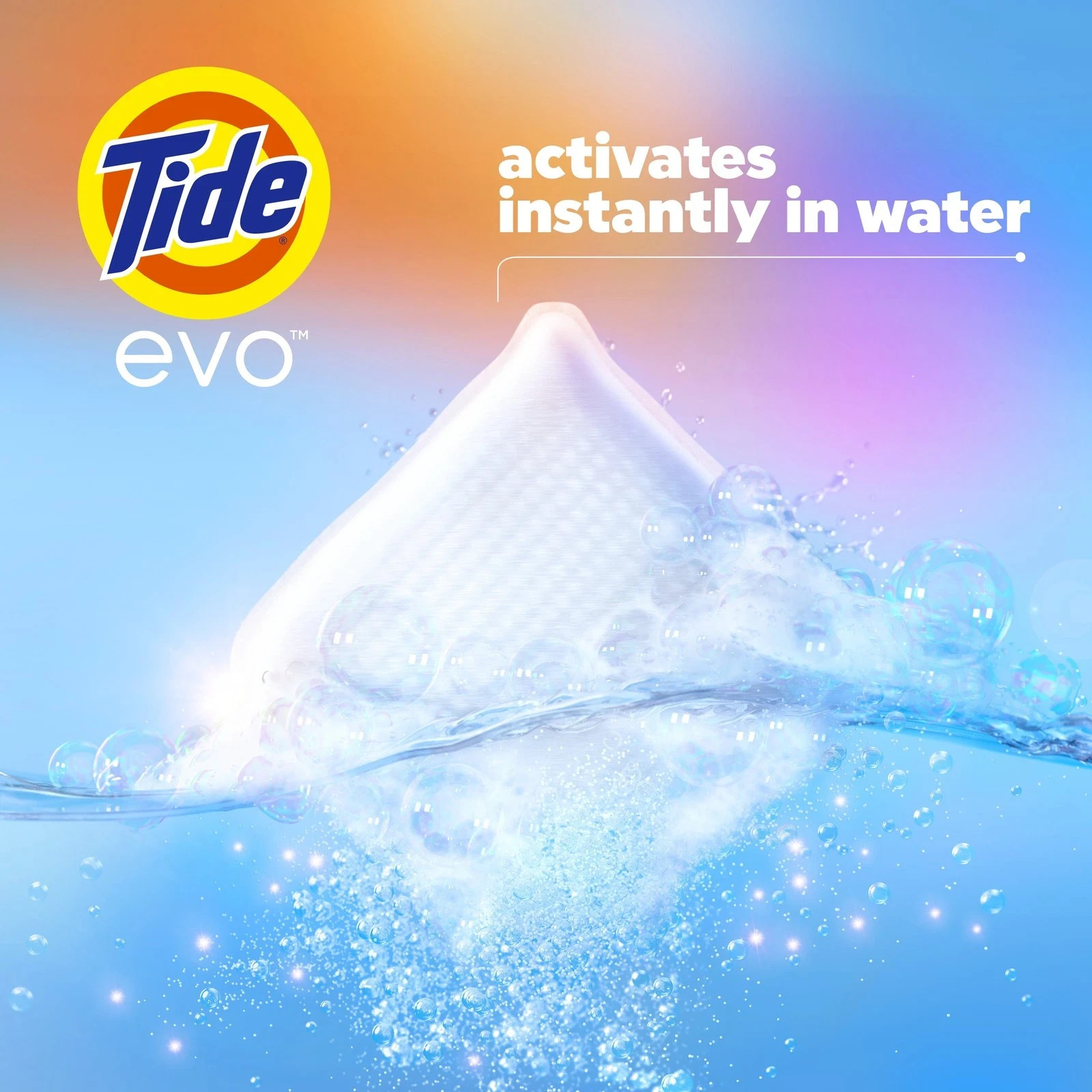 Tide Evo Laundry Detergent Tiles, 100% Concentrated,Spring Blast Scent, 42 Count