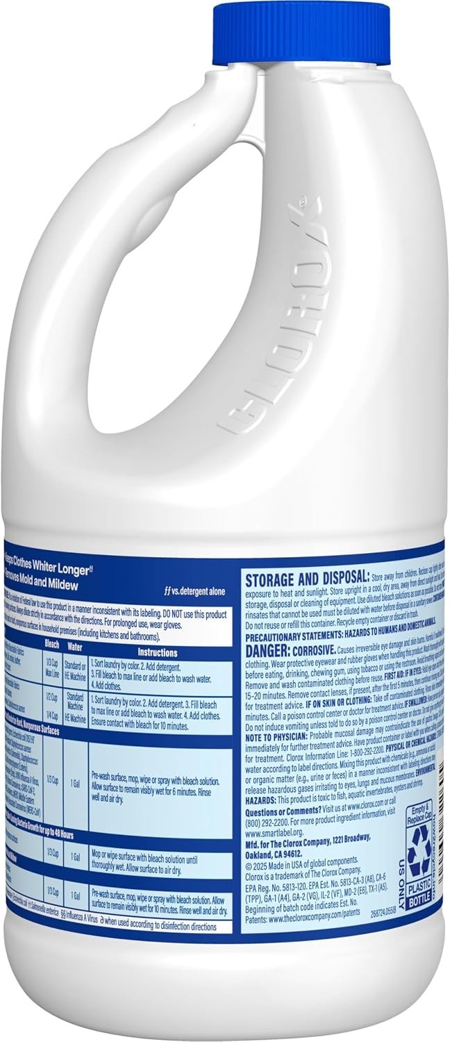 Concentrated Regular Disinfecting Liquid Laundry Bleach, 81 fl.oz 2 pack