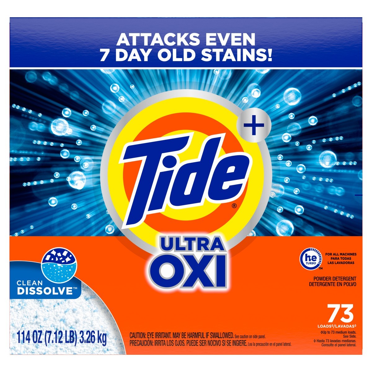 Tide Oxi Powder Laundry Detergent – 73 Loads: Odor Control, Cold Water Detergent
