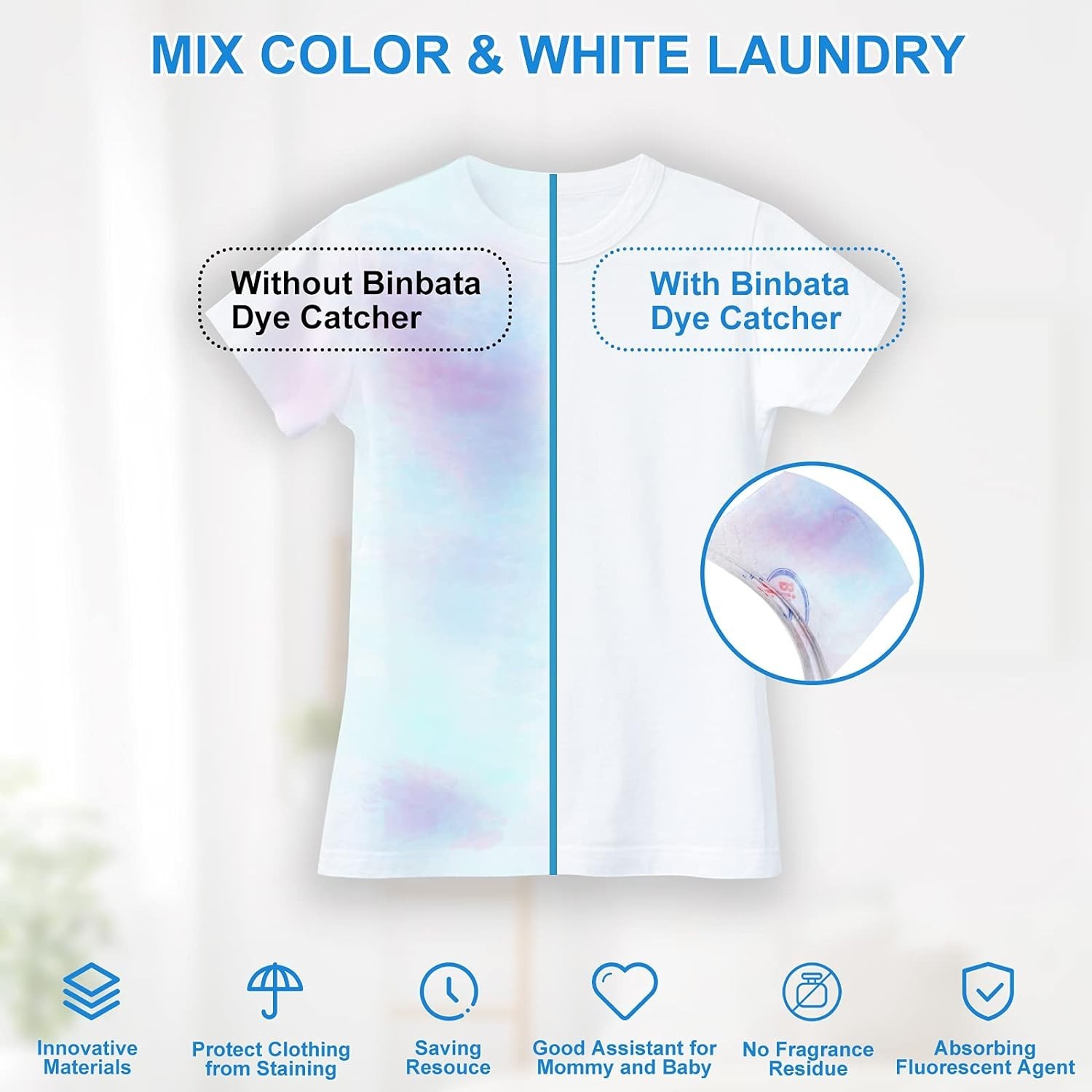 Eco-Friendly Color Grasper for Laundry 110 Count – Fragrance Free Dye Catcher