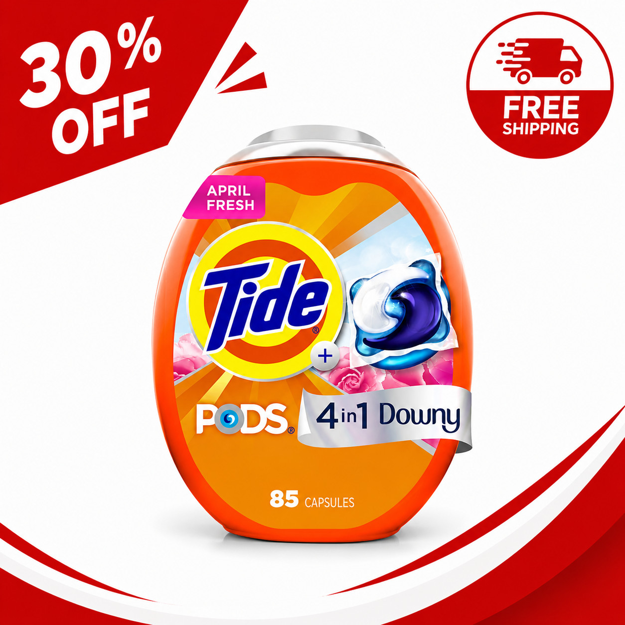 [BIG DEAL] Tide Power PODS with Downy April Fresh Laundry Detergent Pacs 85 Ct