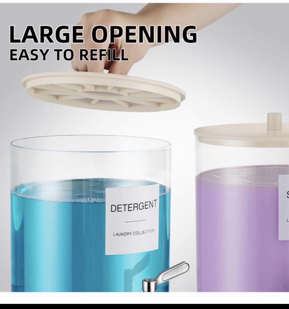Glass Laundry Detergent Dispenser, 128 oz / 3.5L Fabric Softener Dispenser