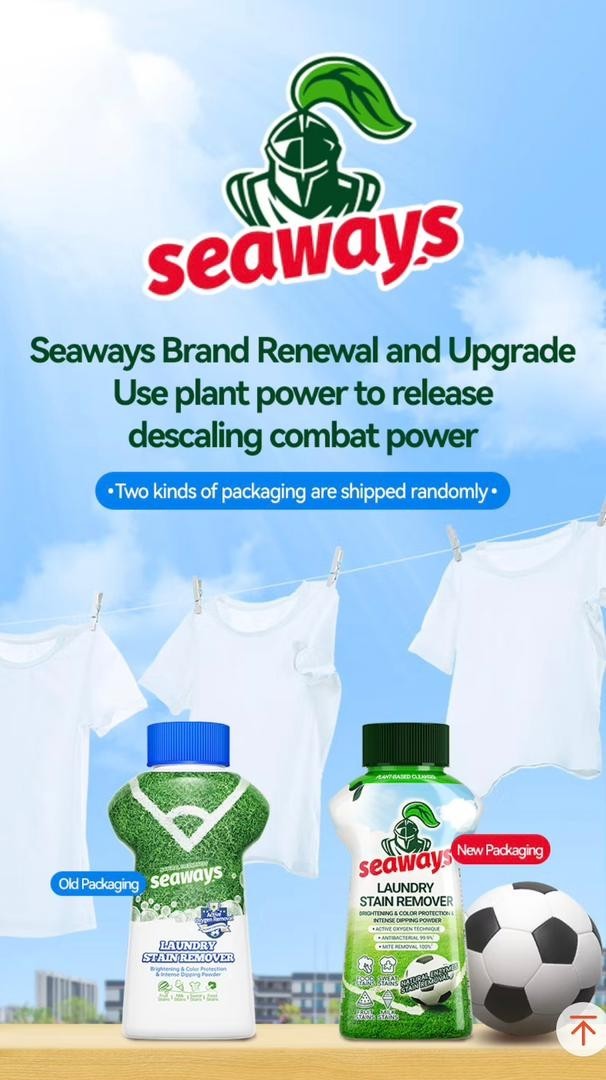2x Seaways Laundry Stain Remover Powder 340g – Oxygen Cleaning, Color Safe, Odor