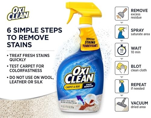 OxiClean Carpet Stain Remover Liquid 24oz Fresh Scent Low Odor