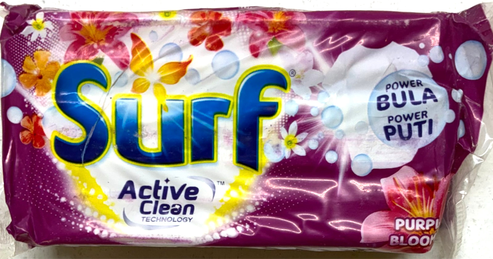Surf Active Clean Laundry Detergent Bar Soap Purple Bloom 120g X 3 New Sealed