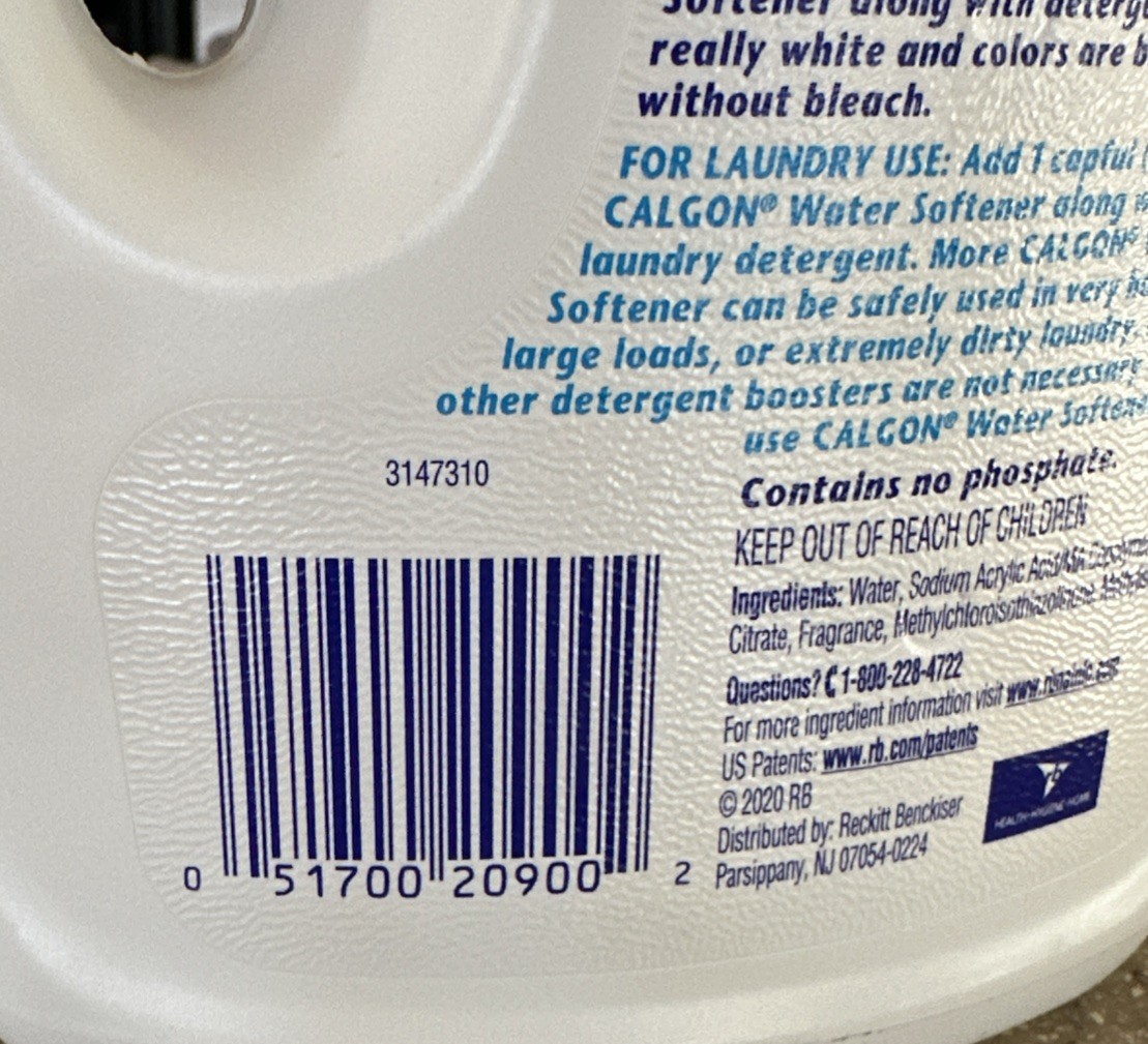 Calgon Water Softener Laundry Detergent Booster 32 Fl Oz Whitens Whites Brighter