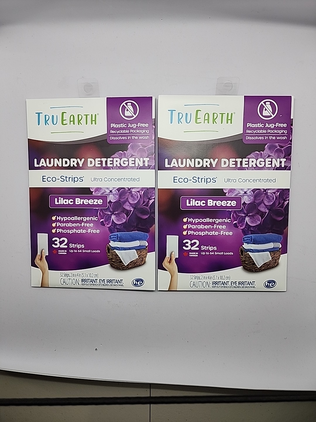 Tru Earth Eco-Strips Lilac Breez Laundry Detergent 64 Sheets 2 Packages 128 load