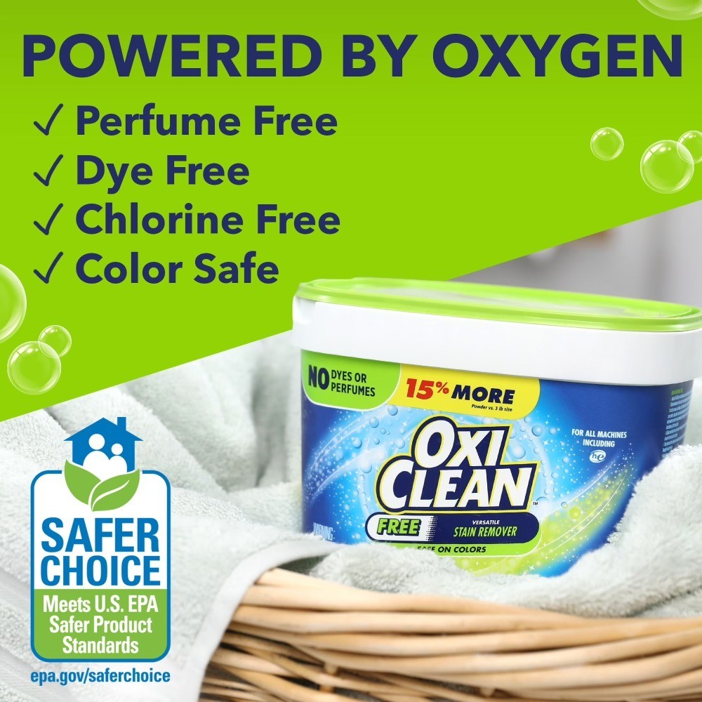 Heavy Duty Stain Remover Powder for Home and Laundry Fragrance Free Dye Free 3