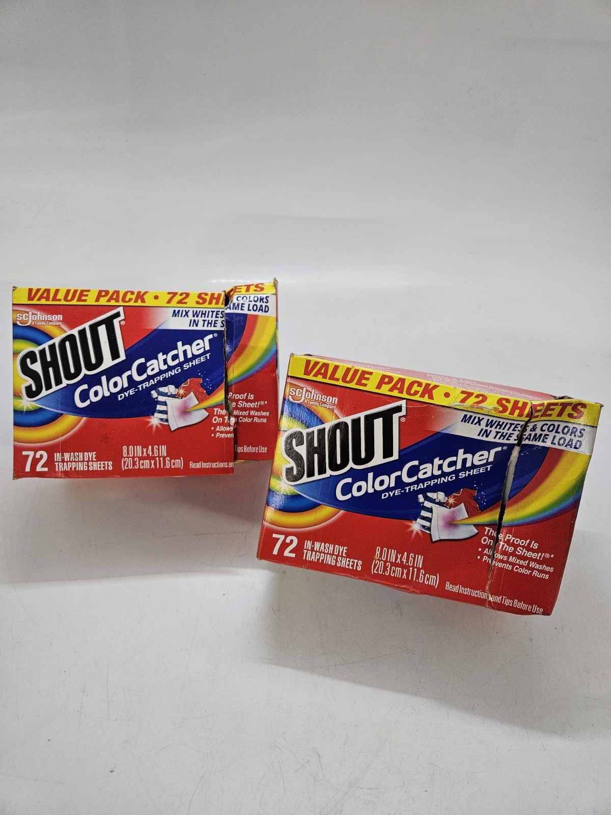 Lot of 2 Shout Color Catcher Dye Trapping Sheets Value Pack 72 Sheets (144total)