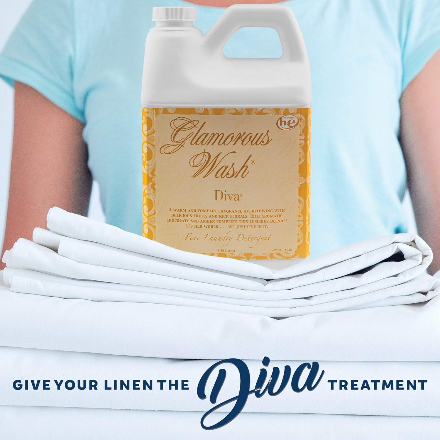 Tyler DIVA Glamorous Wash Laundry Detergent- 1/2 Gallon – With Olivi Stain Remov