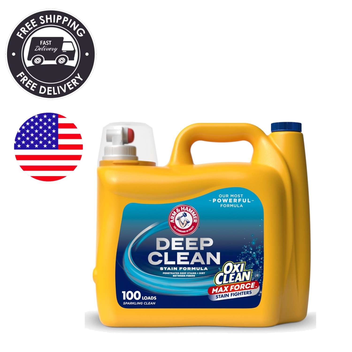 Plus OxiClean Max Force 150 Fl Oz Deep Clean Laundry Detergent, Sparkling Fresh