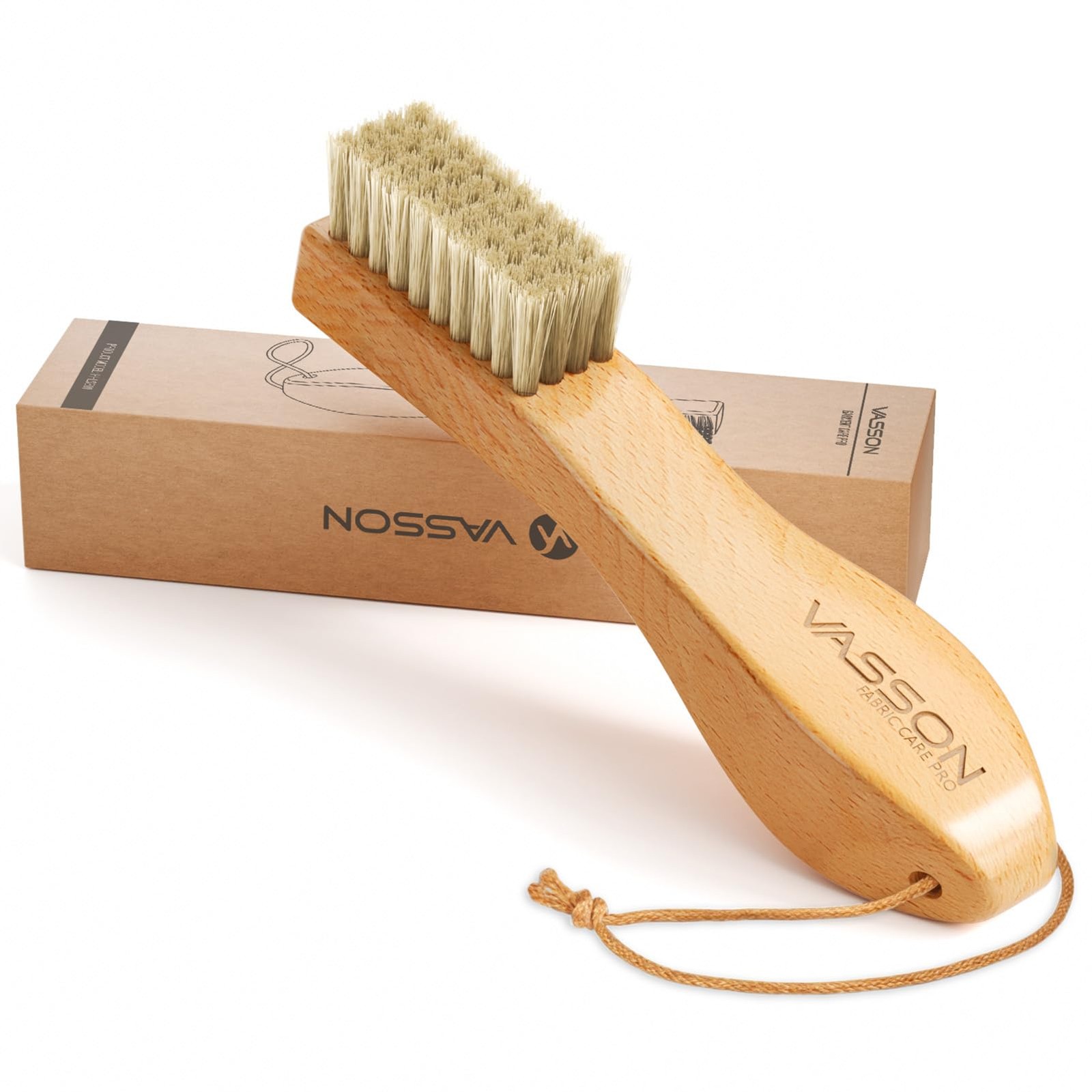 Natural Soft Boar Bristle Laundry Stain Brush Clothes Cleaning Scrub Brush