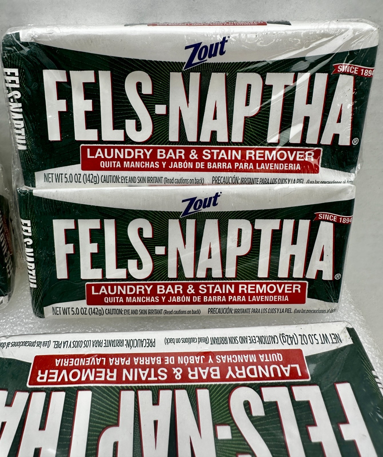 x8 Zout Fels Naptha Luandry Bar & Stain Remover 5oz Bars