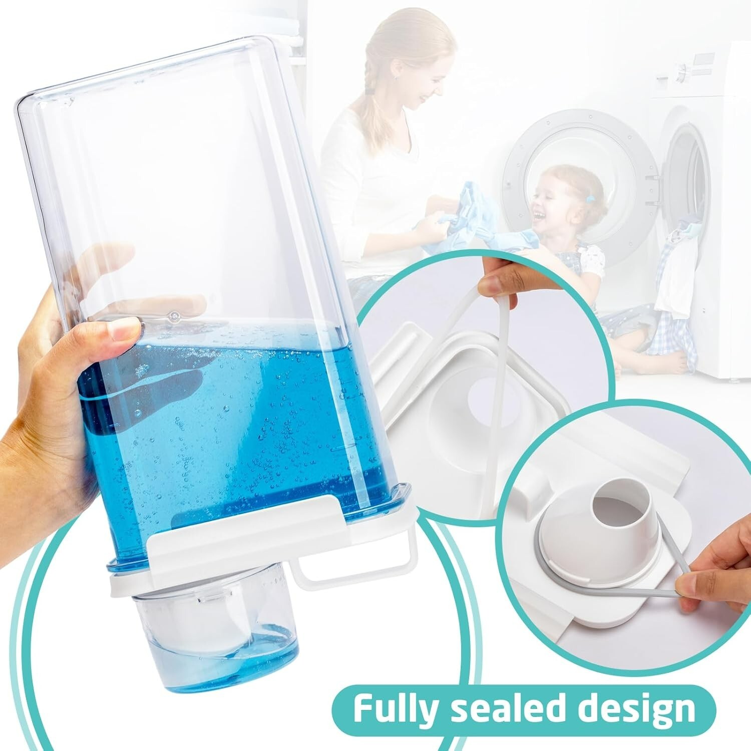 Laundry Detergent Dispenser-2 Pack, 61 Oz Detergent Dispenser with 4 Removable L