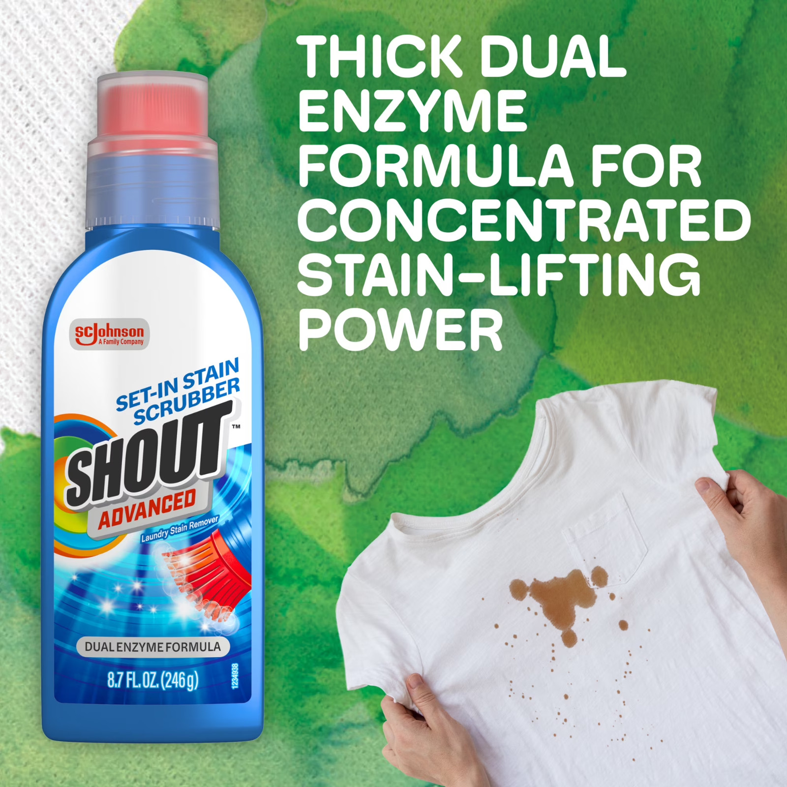 (3 pack) Shout Advanced Ultra Concentrated Gel Brush, 8.7 fl Ounce