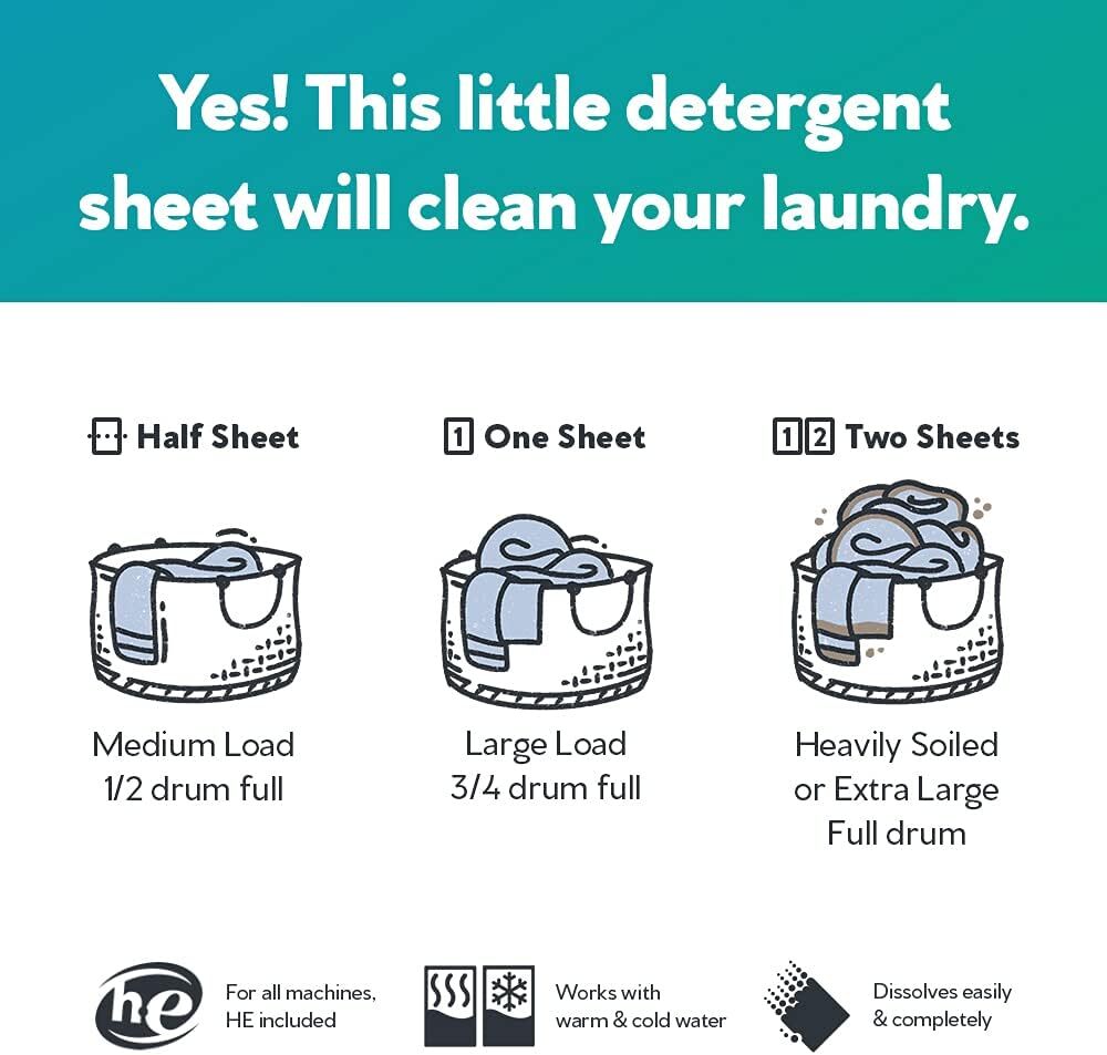 Eco-friendly Laundry Detergent Sheets 30 Count Fresh Scent Hypoallergenic