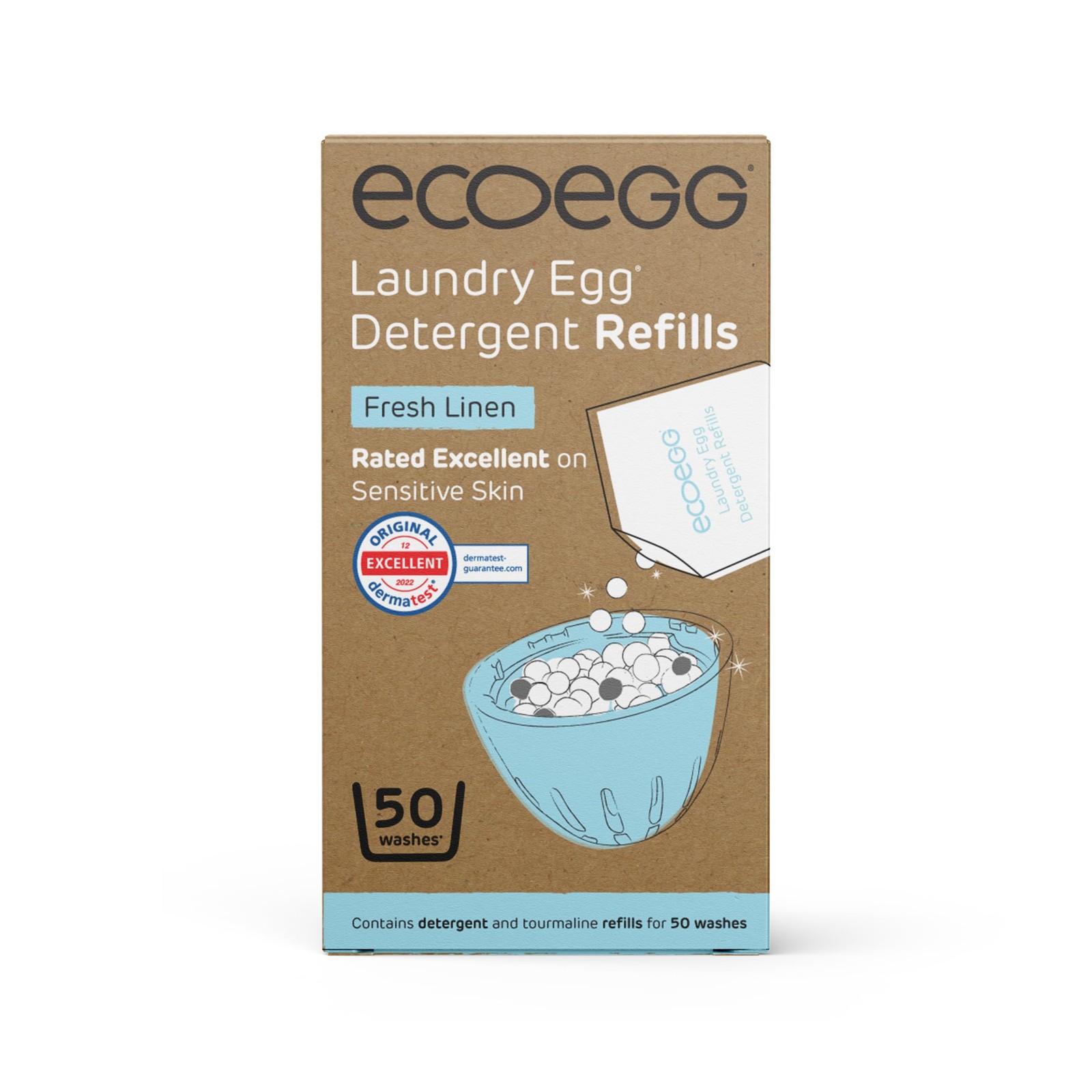 Laundry Egg Refill Pellets, 50 Loads, Fresh Linen, Sensitive Skin Laundry Det…