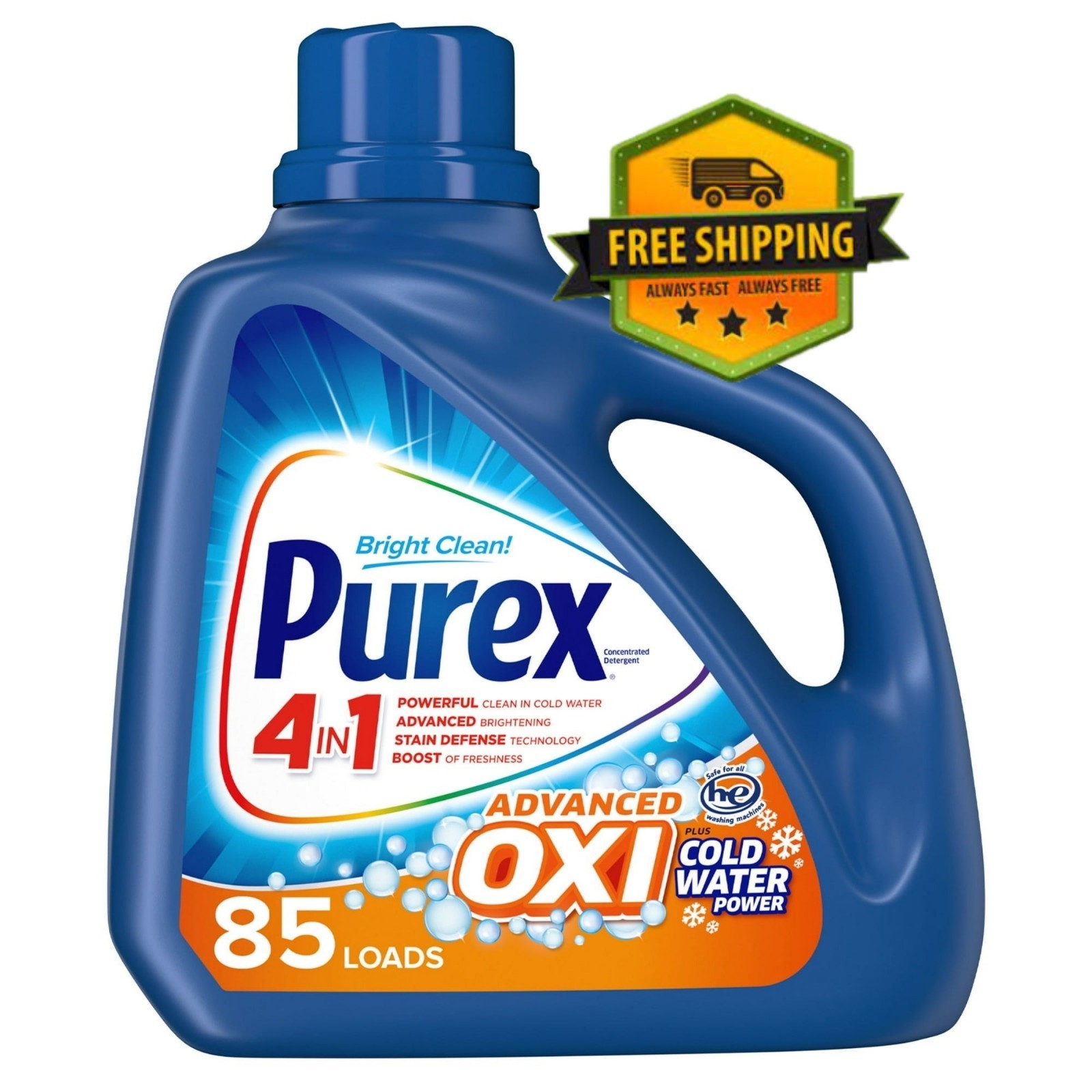 Purex Plus OXI Liquid Laundry Detergent, 128 fl oz, 85 Loads