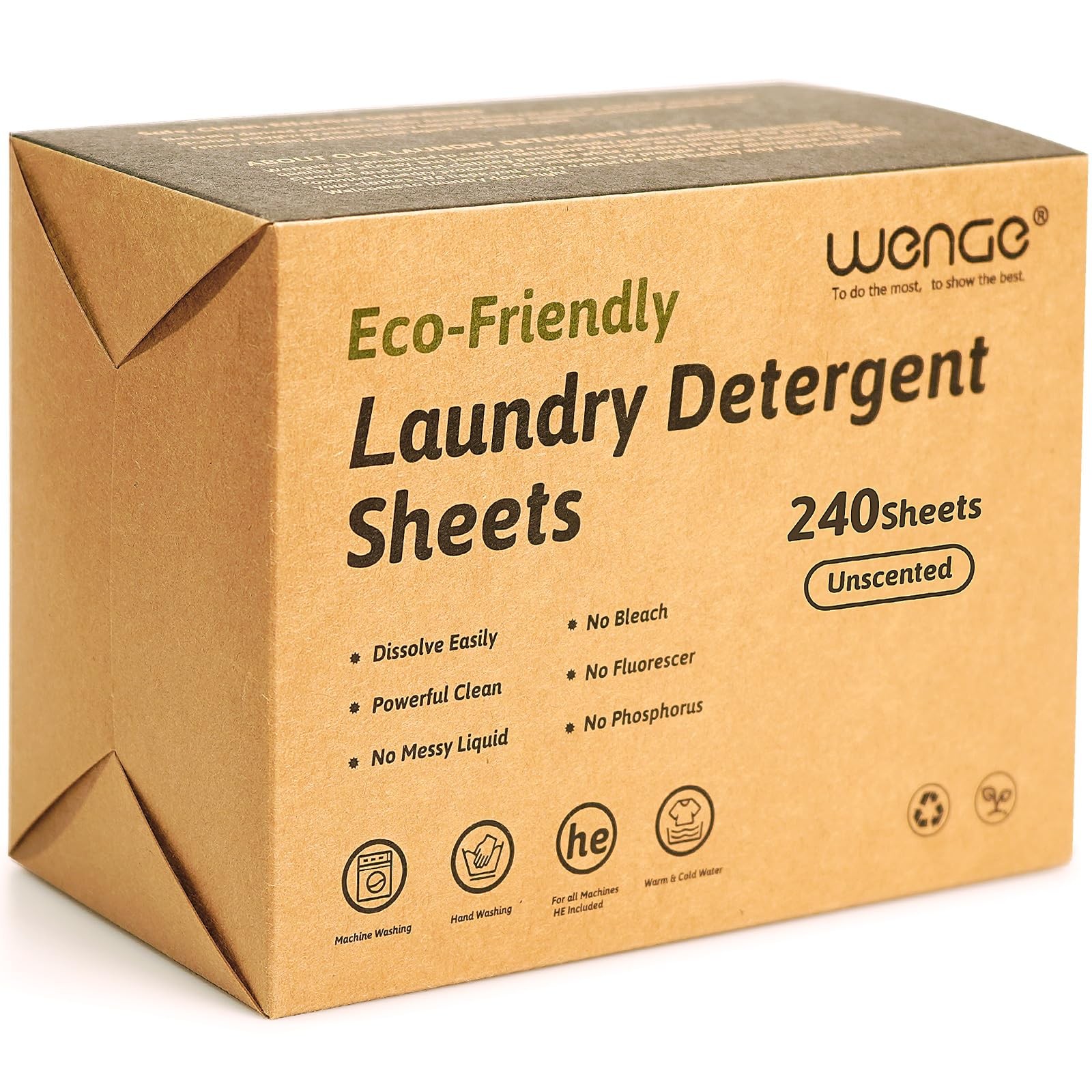 240 Count Laundry Detergent Sheets Eco-Friendly Hypoallergenic Unscented