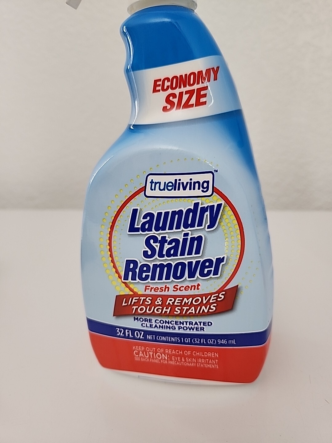 Trueliving Laundry Stain Remover Spray Fresh Scent 32 Fl Oz, Lot Of 2 Bottles