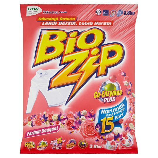 BIO ZIP POWDER PARFUM BOUQUET 3.8KG FOR TOP LOAD WASHING MACHINE