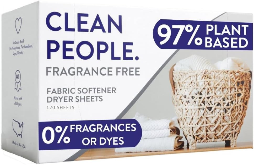 Eco-Friendly Dryer Sheets – 120 Count Unscented Fabric Softener Sheets