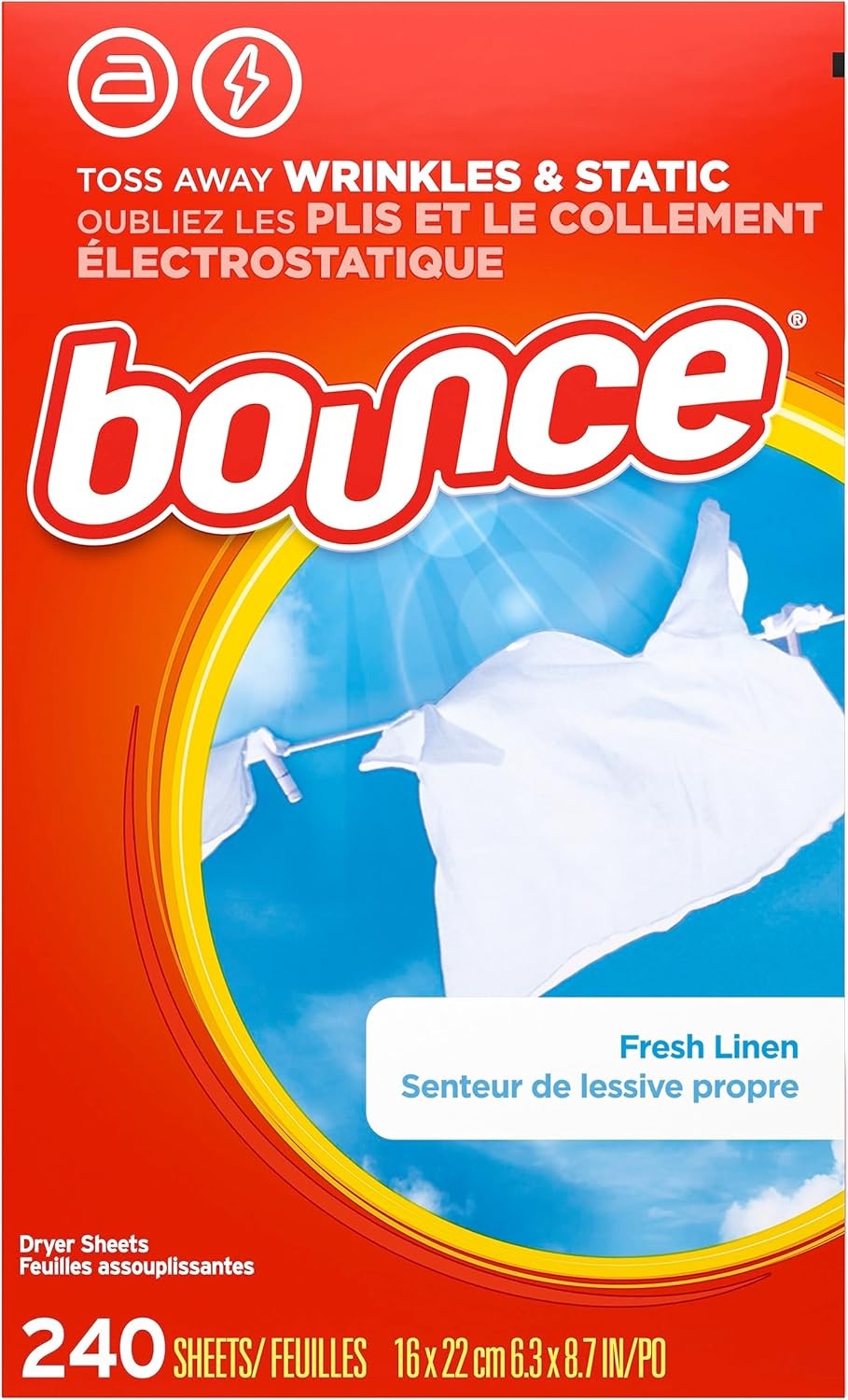 Fabric Softener Dryer Sheets Fresh Linen Scent 240 Count Static Control