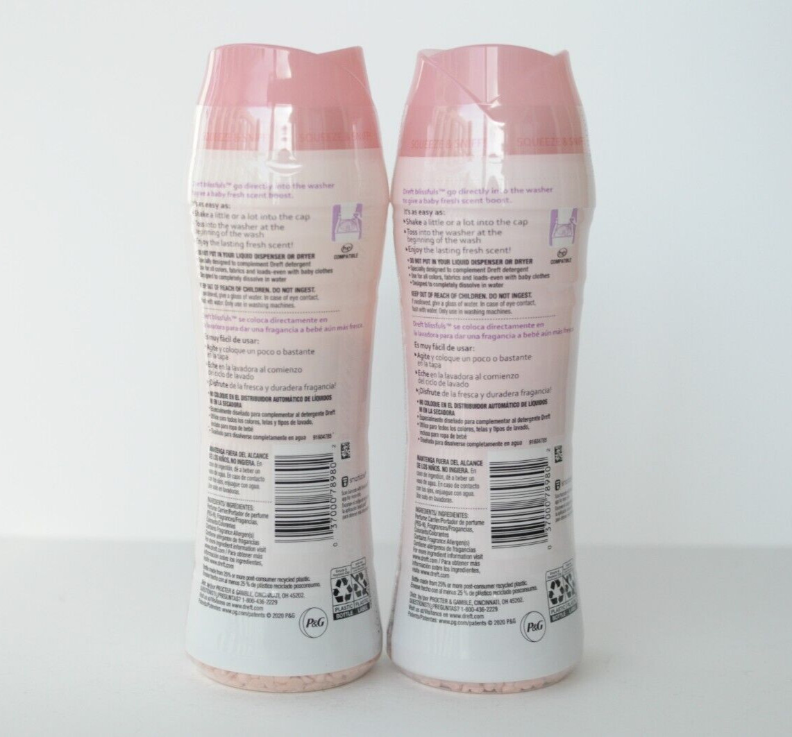 Dreft In Wash Scent Booster Beads Fresh Scent Baby Clothes 8.6 oz Lot of 2