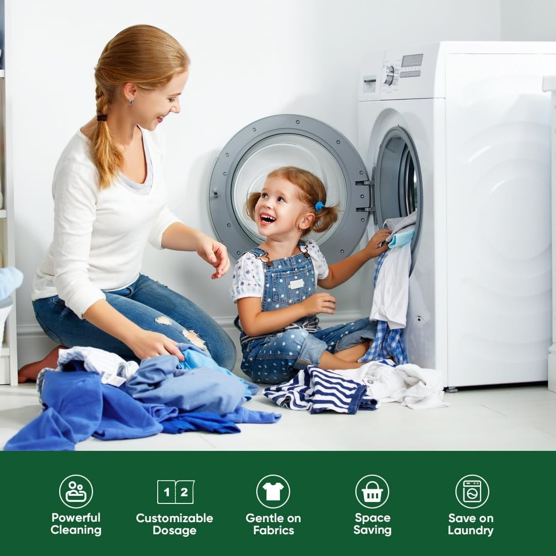 Gentle Cleaning Laundry Sheets – 50 Loads, No Plastic Jug, Perfect for Travel