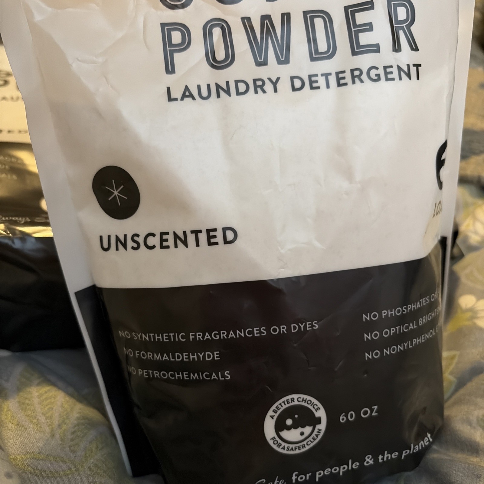 Molly’s Suds Laundry Detergent Powder Unscented 3 Bags/ 60 loads each New