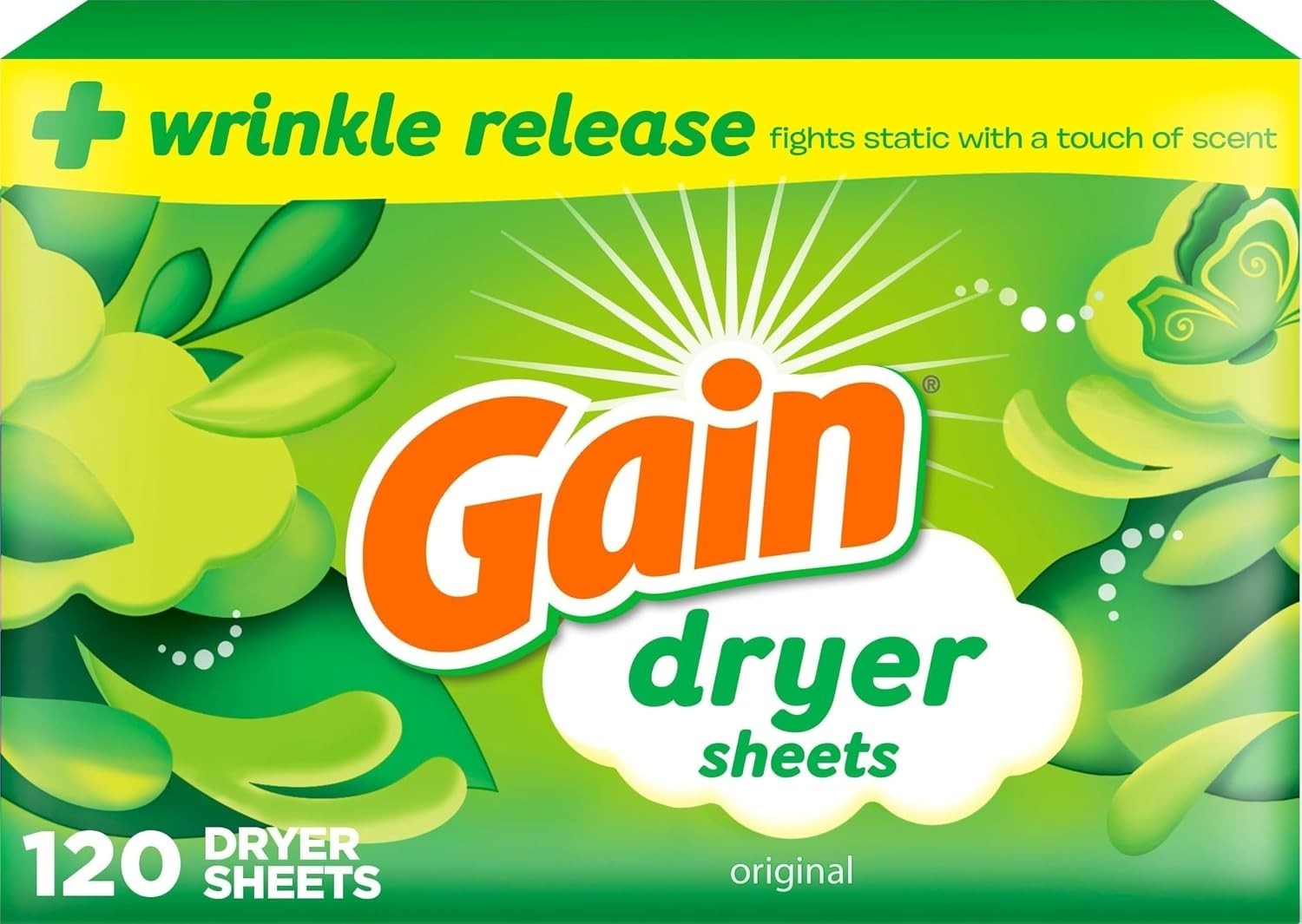 Gain Original Dryer Sheets, 120 Count Fast