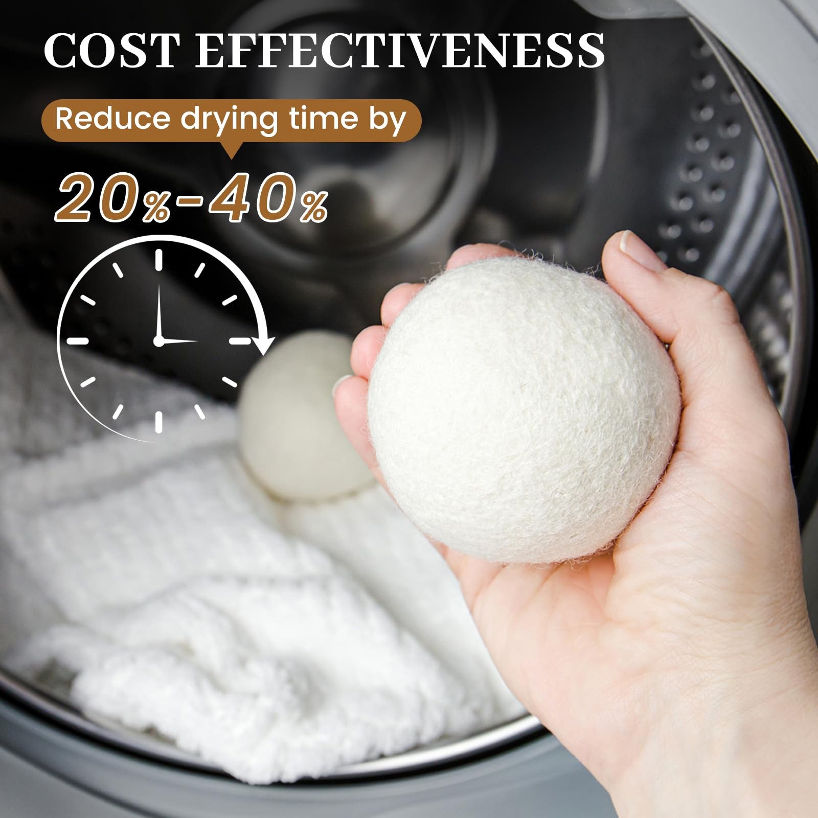 Dryer Balls Handmade Reusable Natural Fabric Softener 3 Pack XL Wrinkles Free