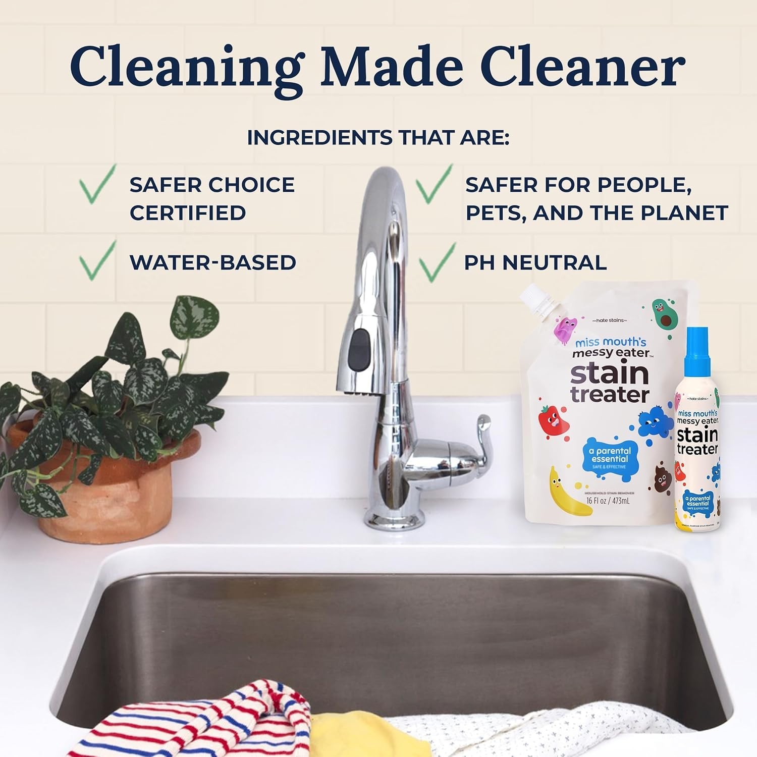 Messy Eater Stain Treater 16oz Refill – Fast, Safe & Effective for Baby Clothes