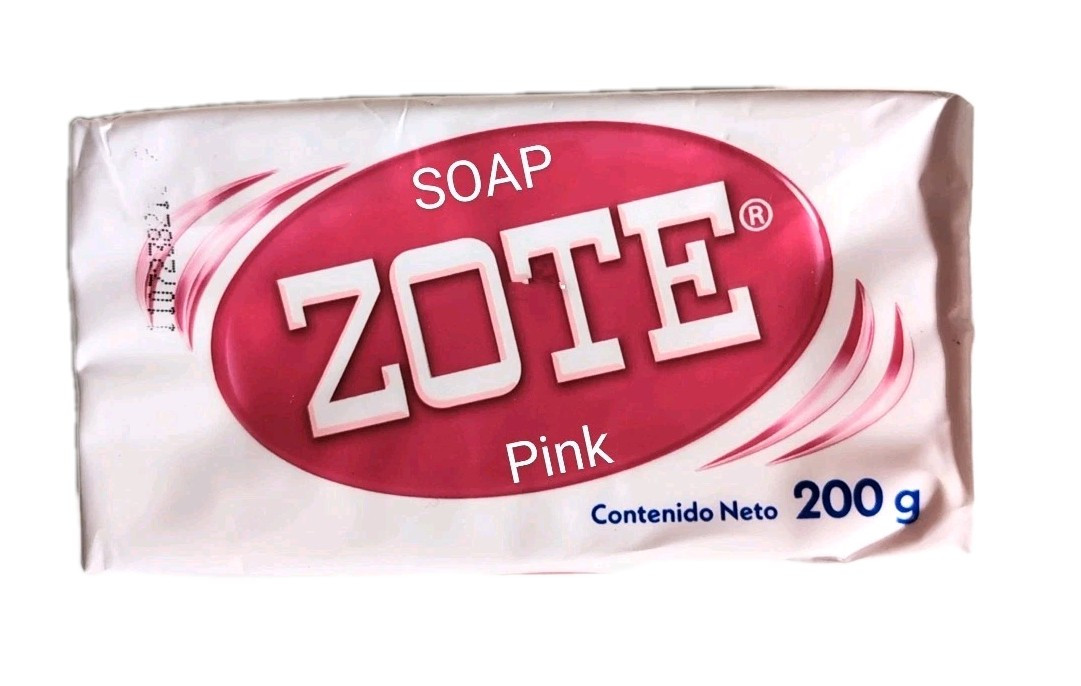 JABON Zote Barra Rosa Pink Laundry Soap Bar 200g Stain Dirt Removing Agent MEXIC