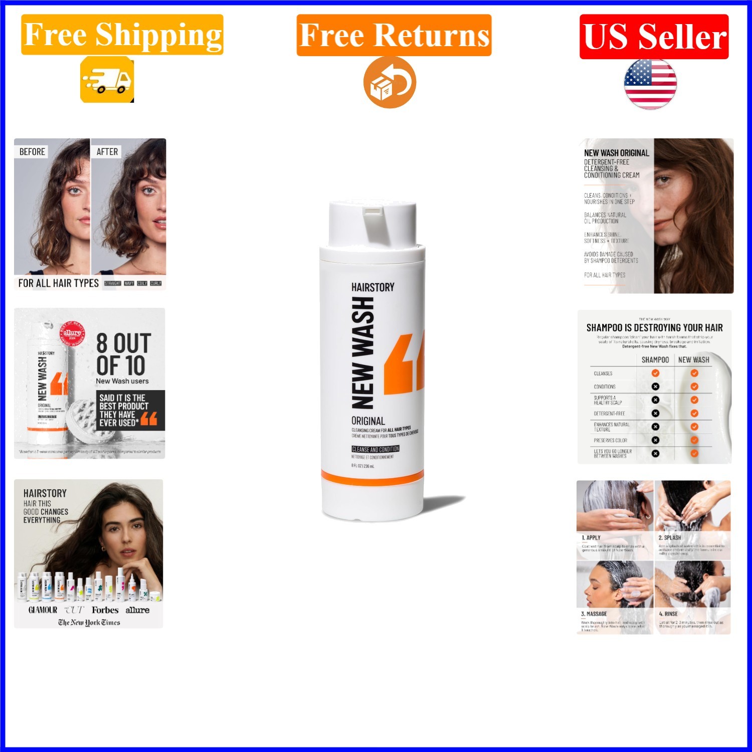 New Wash Refill 8oz Detergent-Free Cleansing Cream