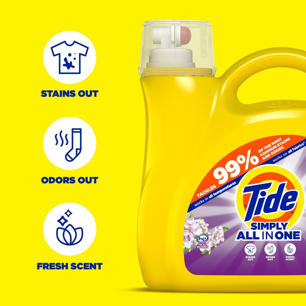 Tide Simply Berry Blossom Liquid Laundry Detergent – 182 fl oz
