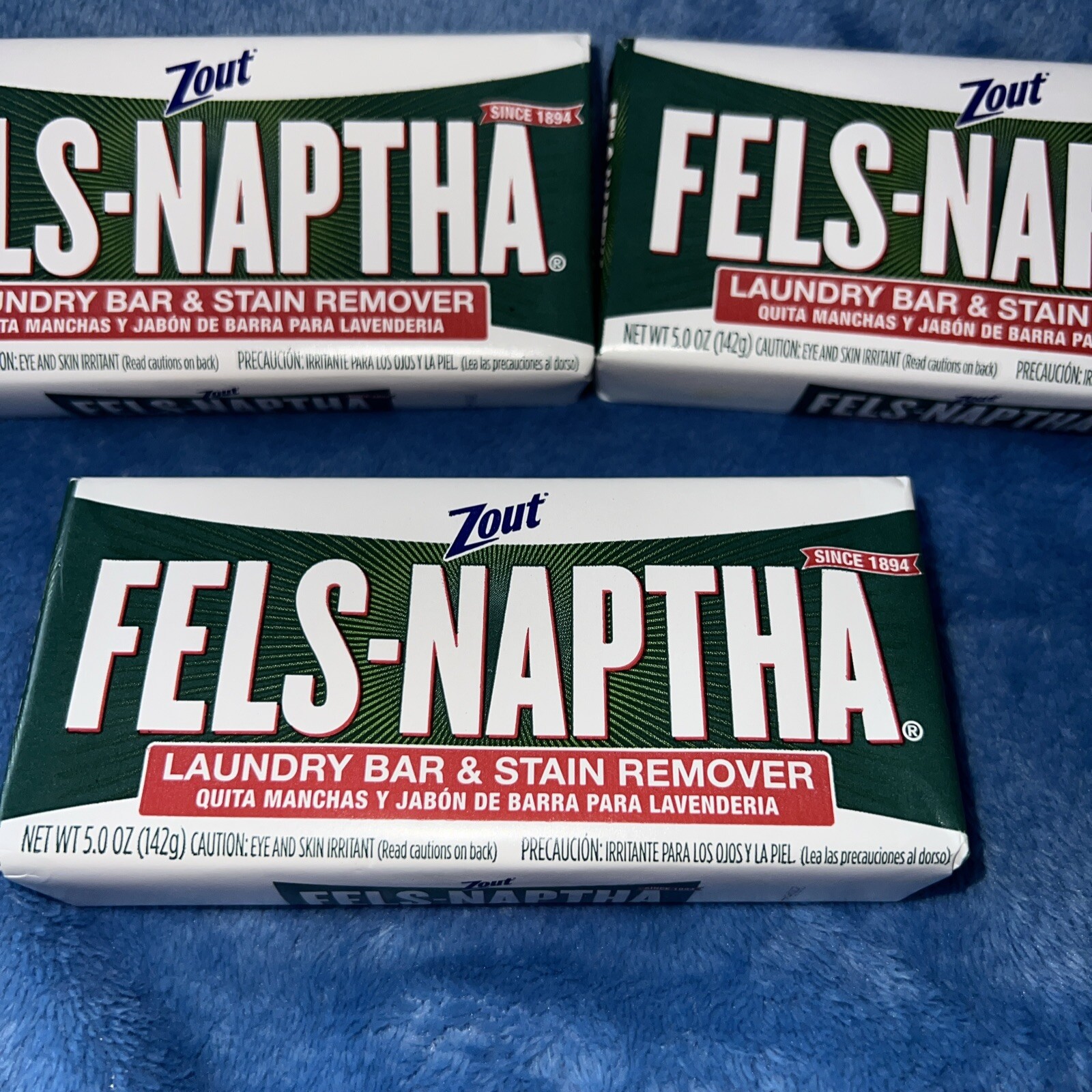 Fels Naptha Laundry Bar and Stain Remover, 5 Ounce, 3 Packs! Free Shipping
