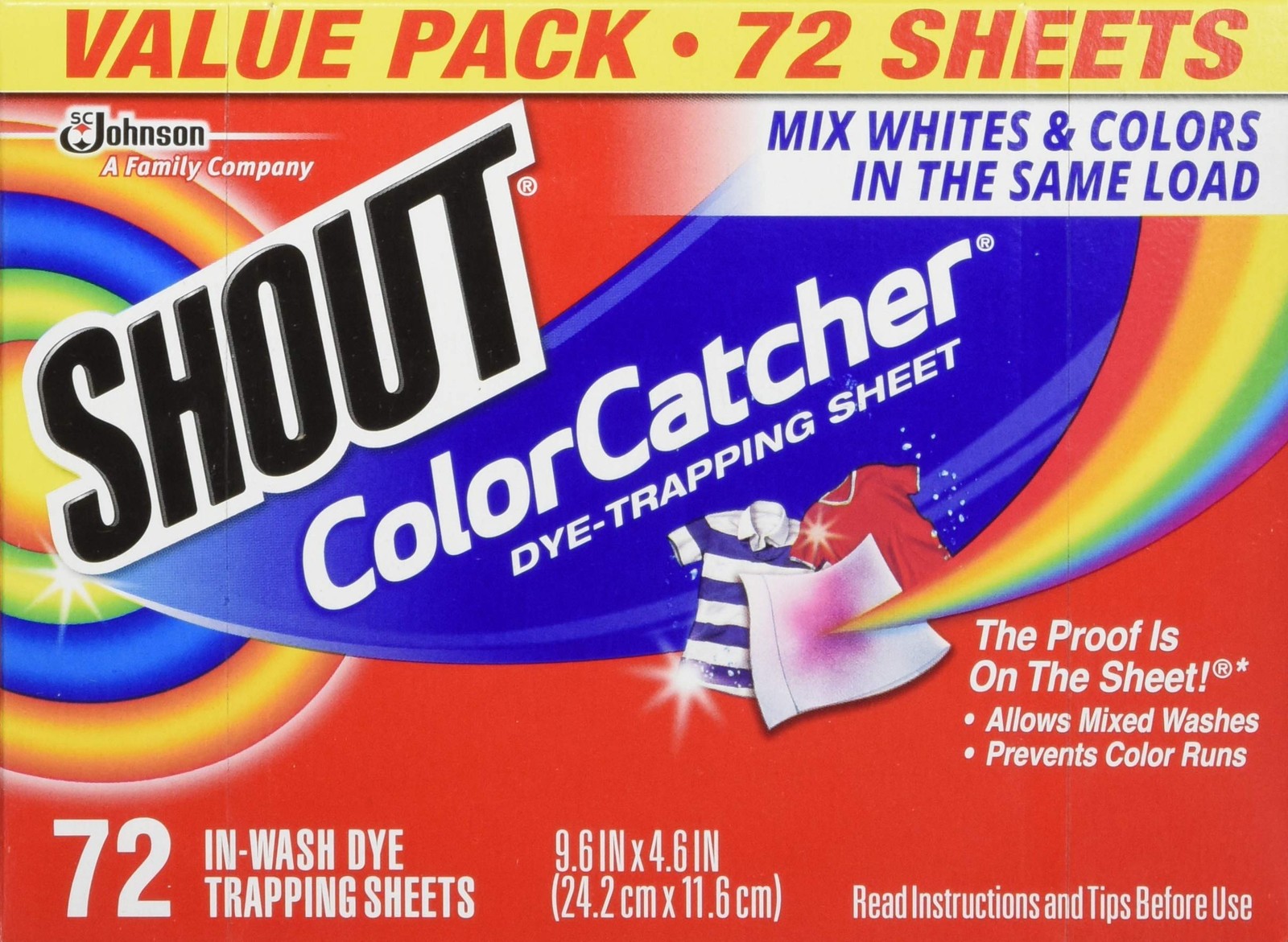 Shout Color Catcher Sheets For Laundry Allow Mixed Washes Prevents Color Runs