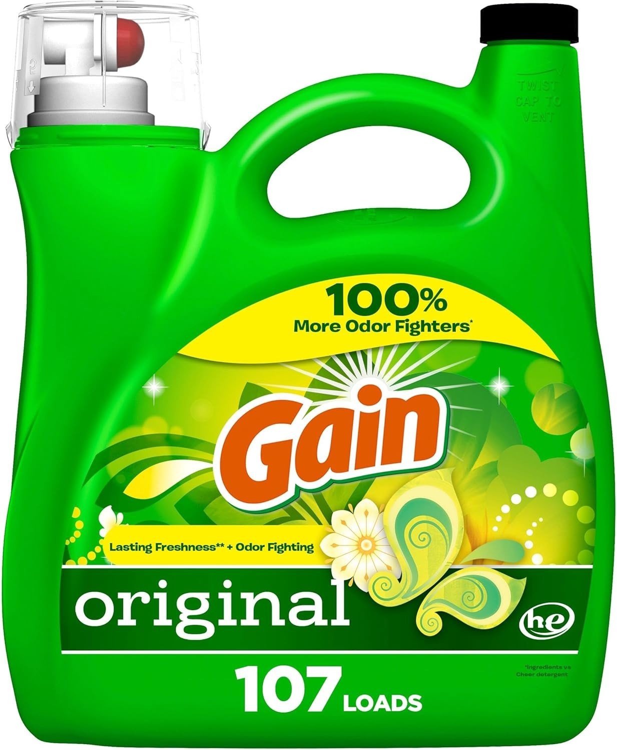 Gain Liquid Laundry Detergent Original Scent 154 fl oz 107 Loads HE Fresh Clean