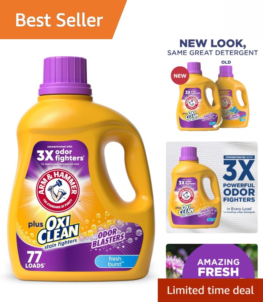 OxiClean Liquid Laundry Detergent – 100.5 Fl oz, Fresh Burst for 77 Medium Loads