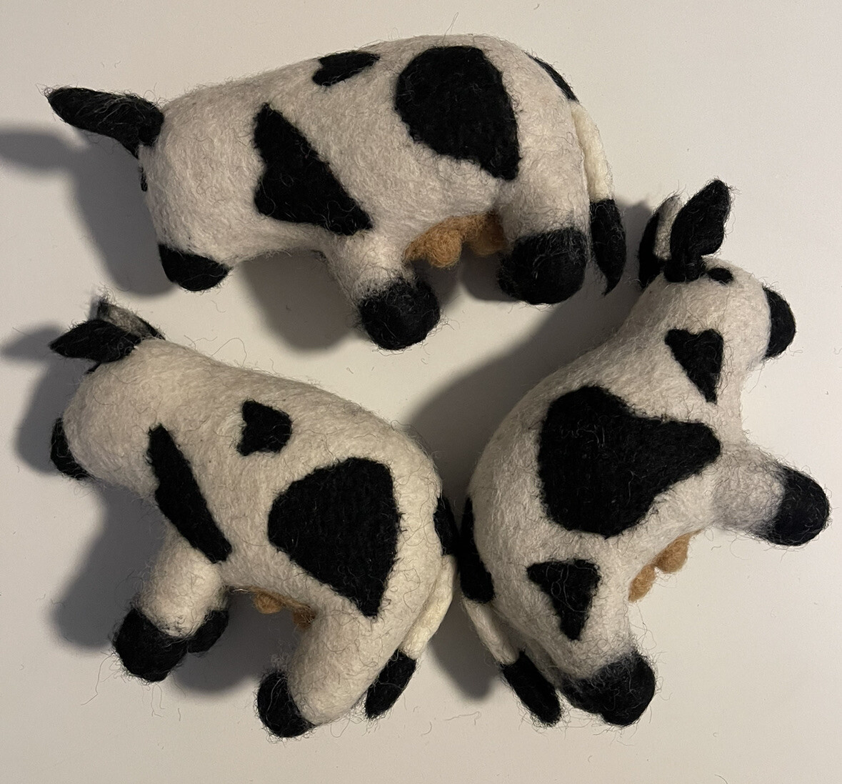 Cow Shaped Dryer Balls 100% Organic New Zealand Wool All Natural Handmade 3 Pack