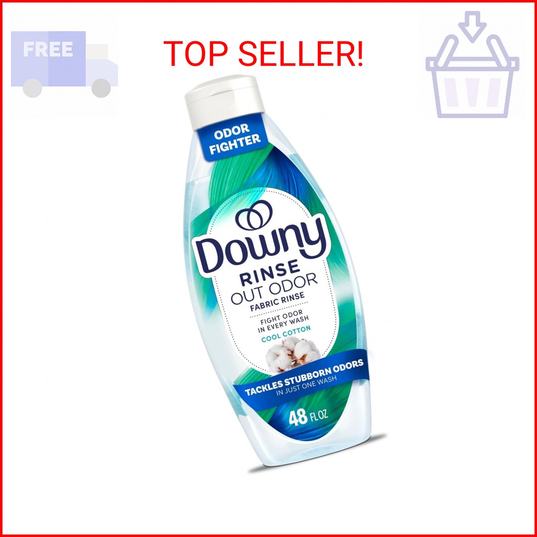 Downy Rinse & Refresh Laundry Odor Remover And Fabric Softener, Cool Cotton, 48