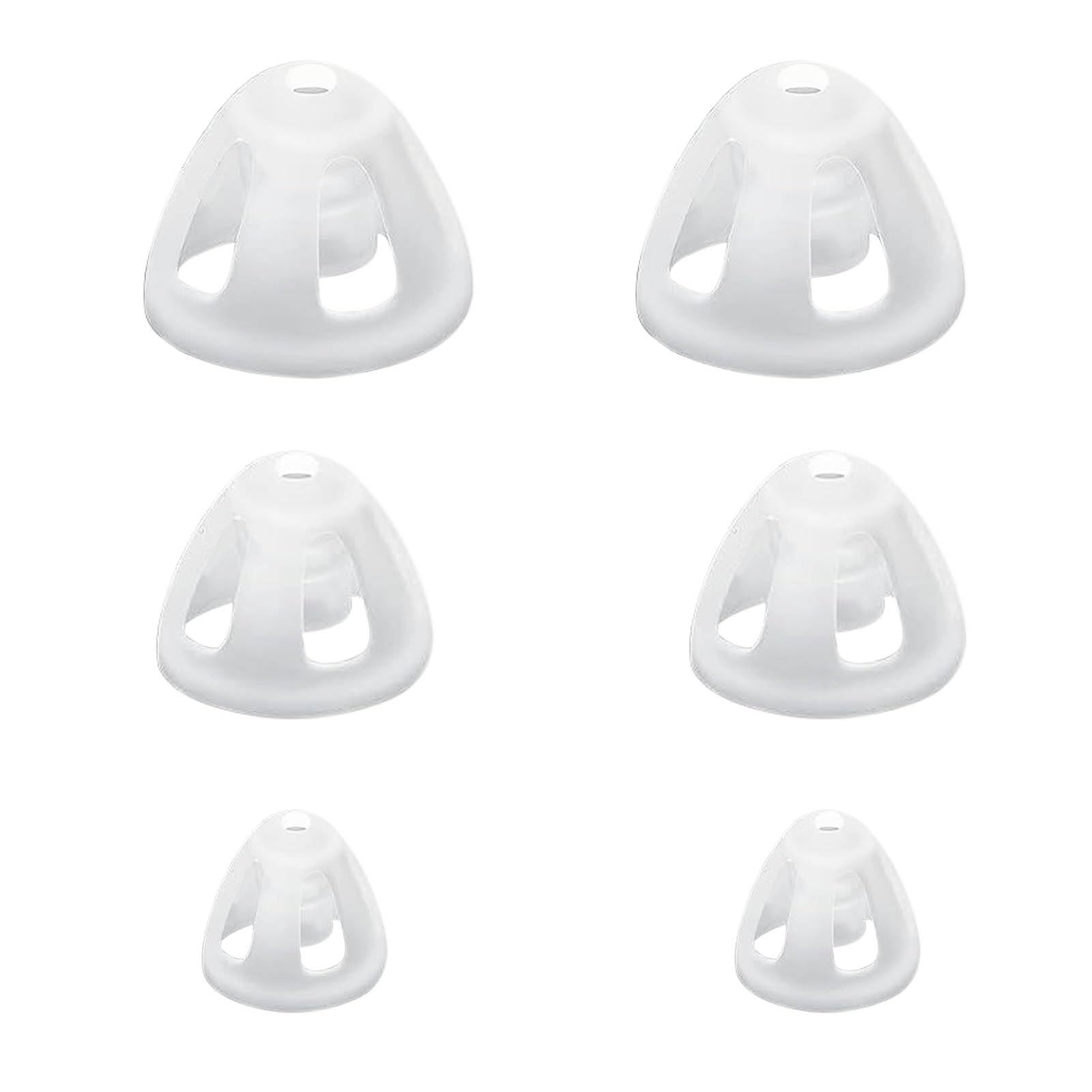 Kenkor 6Packs Soft Silicone Ear Tips, Open Earbud Caps 3 Sizes – White