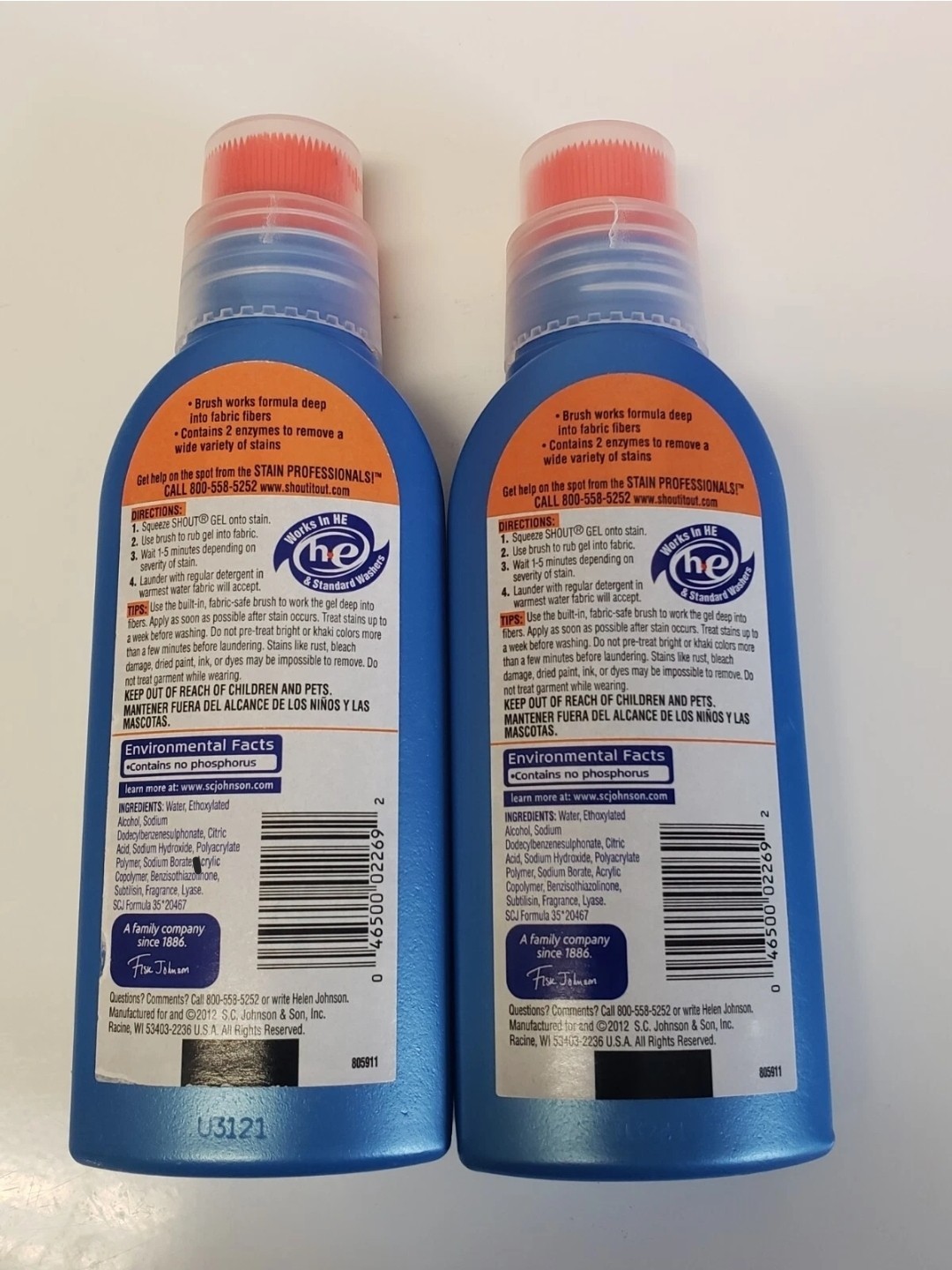 Shout Advanced Ultra Concentrated Gel Set-In Stain Scrubber 8.7 Oz – Lot of 2
